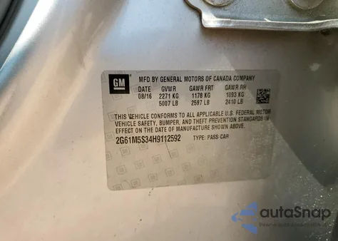 2017 Cadillac Xts Luxury from USA, damaged, VIN 2G61M5S34H9112592